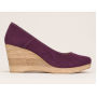 Pantofi dama mov din piele naturala intoarsa cu talpa tip pana de 7 cm P50MOV